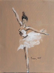 Ballet Dancer en Pointe in Beige